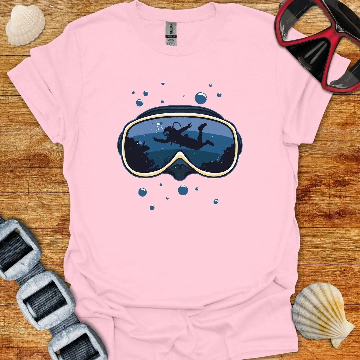 T-Shirt Light Pink / S Dive Mask T-Shirt