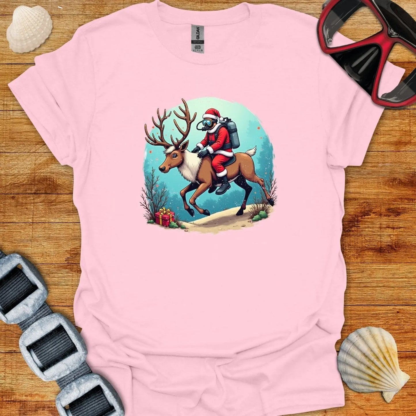 T-Shirt Light Pink / S Dive Reindeer T-Shirt