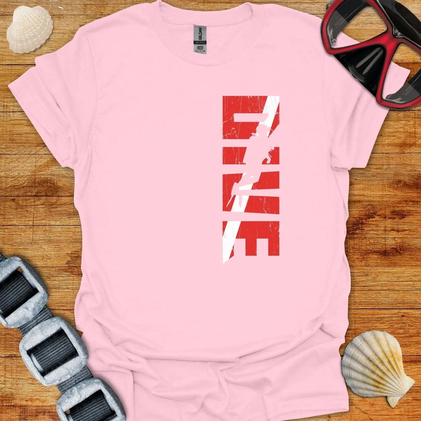 T-Shirt Light Pink / S Dive Vertical