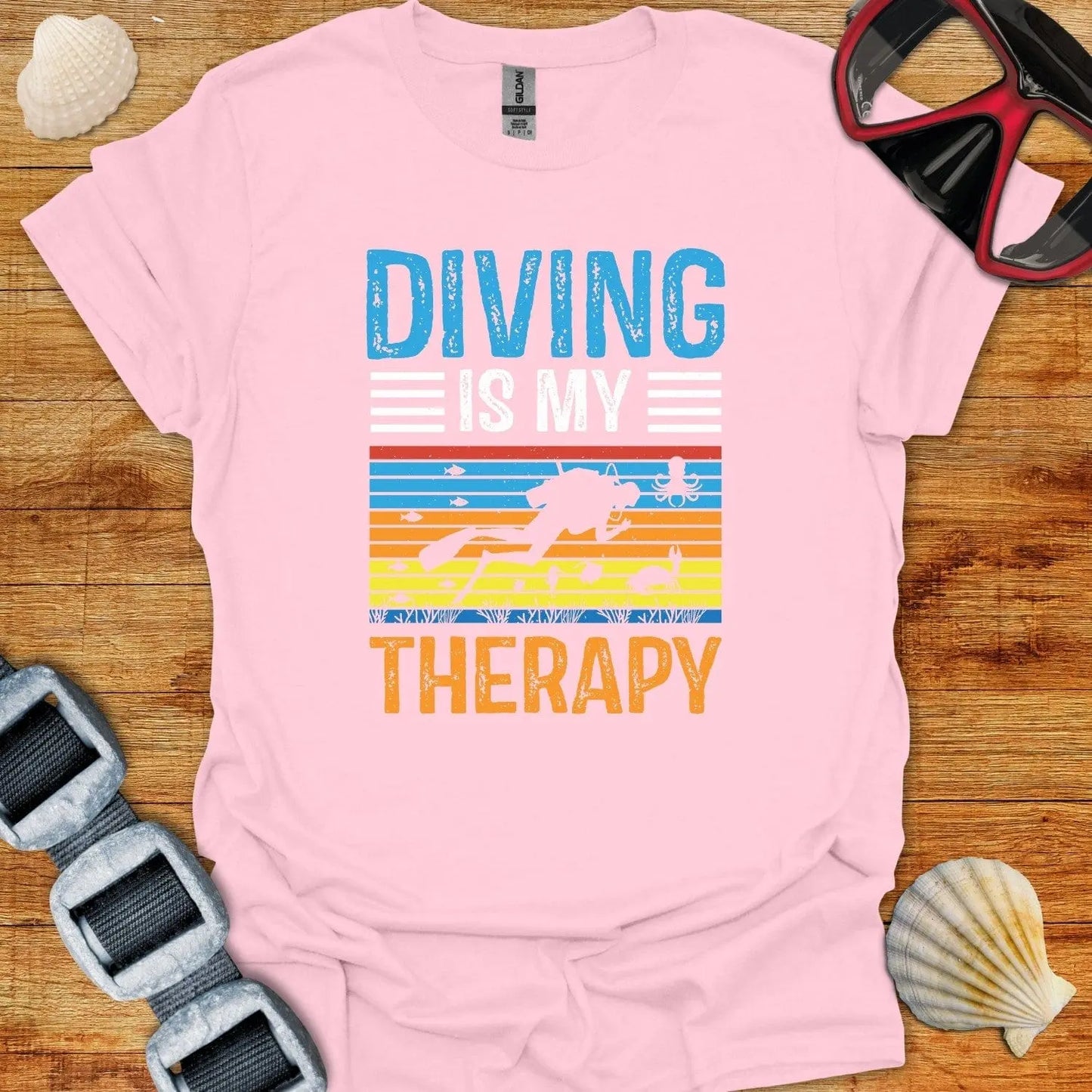 T-Shirt Light Pink / S Diving Is My Therapy
