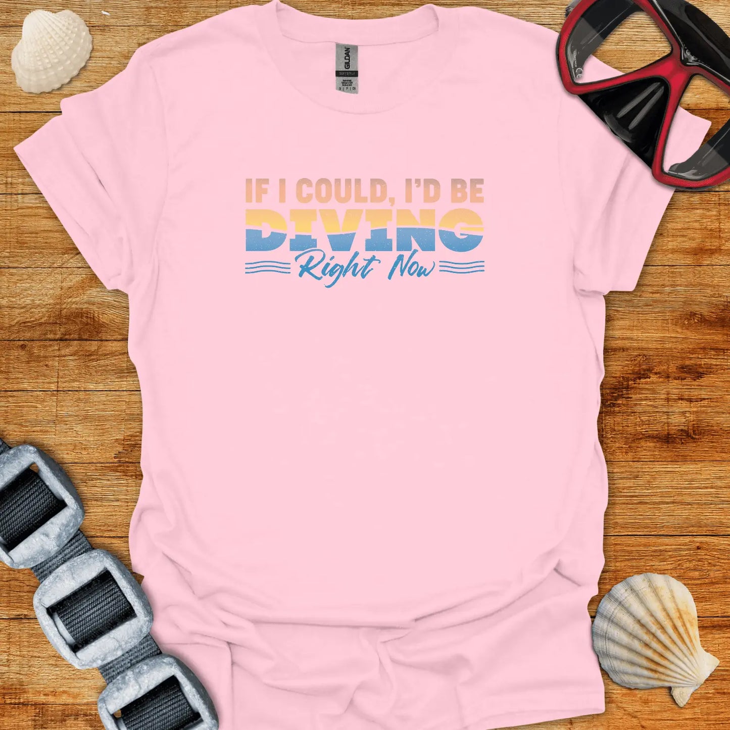 T-Shirt Light Pink / S Diving Now