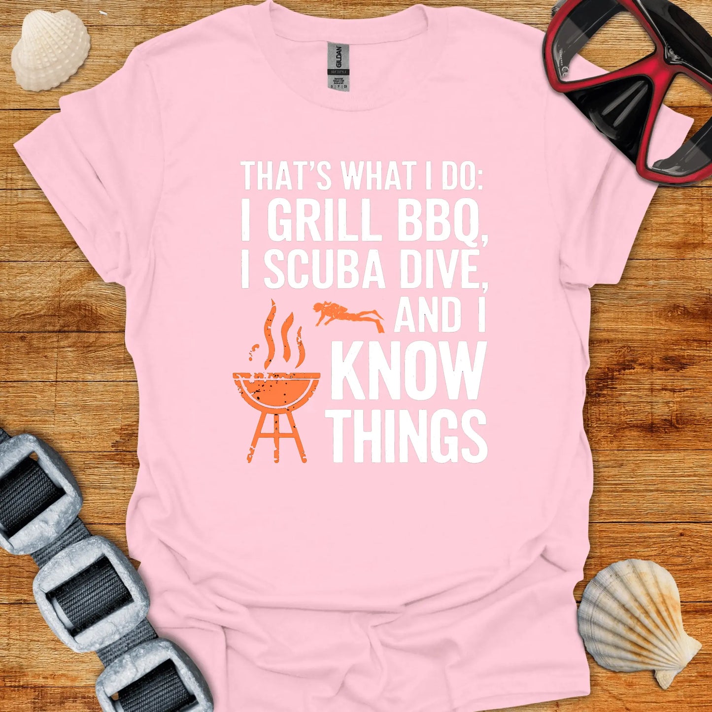 T-Shirt Light Pink / S Do BBQ & Dive T-Shirt