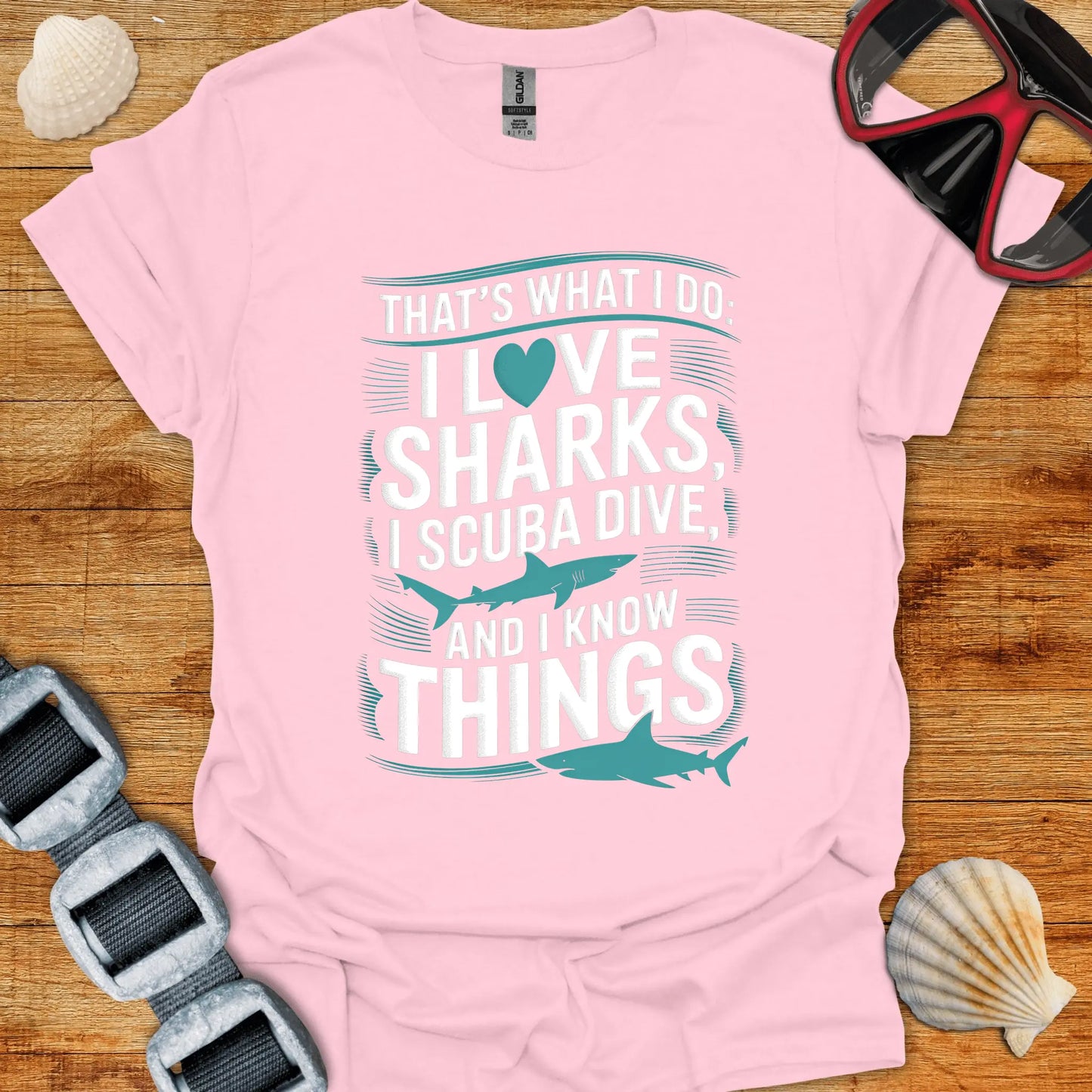 T-Shirt Light Pink / S Do Sharks & Dive T-Shirt