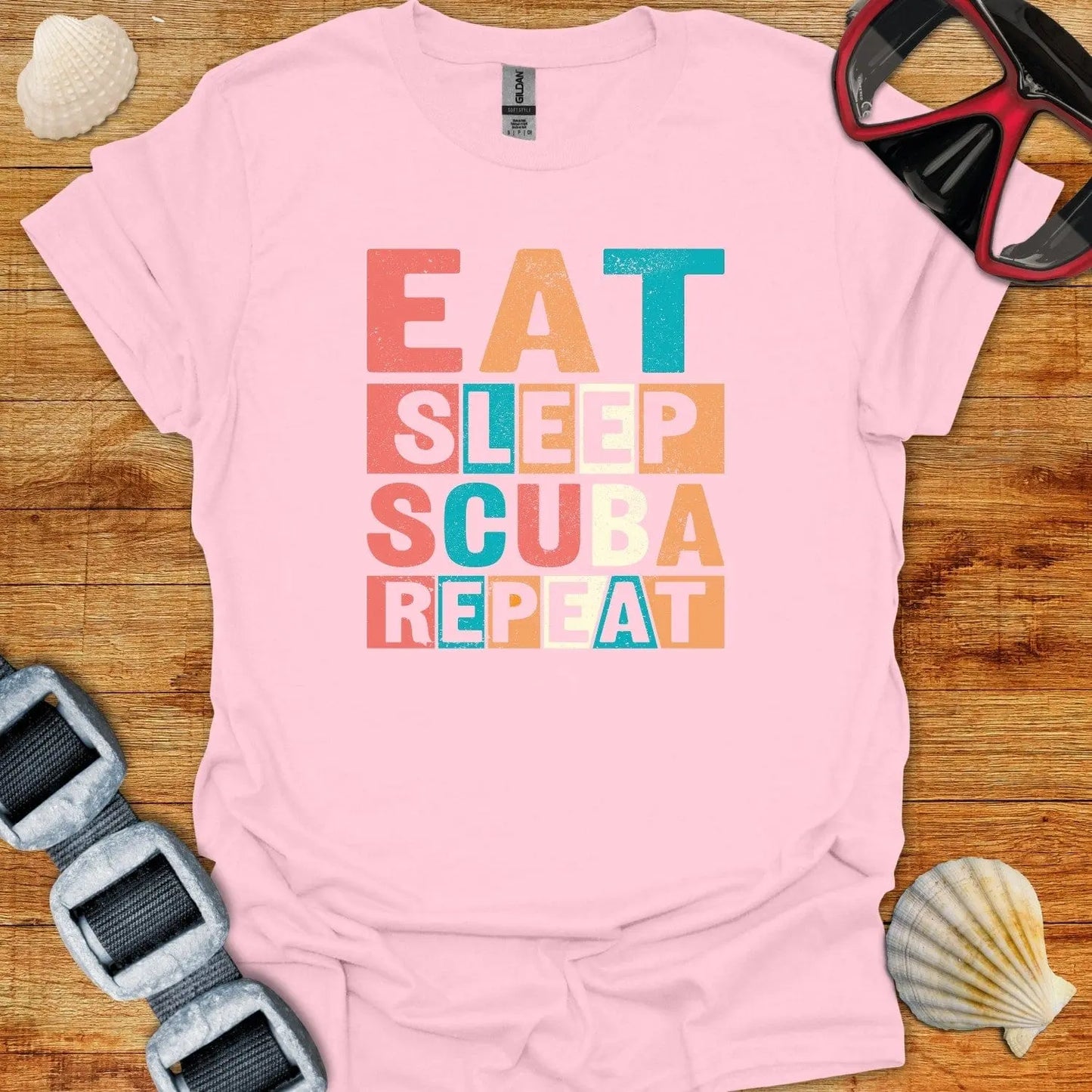 T-Shirt Light Pink / S Eat Sleep Dive Repeat