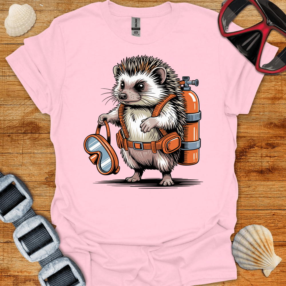 T-Shirt Light Pink / S Hedgehog Diver T-Shirt