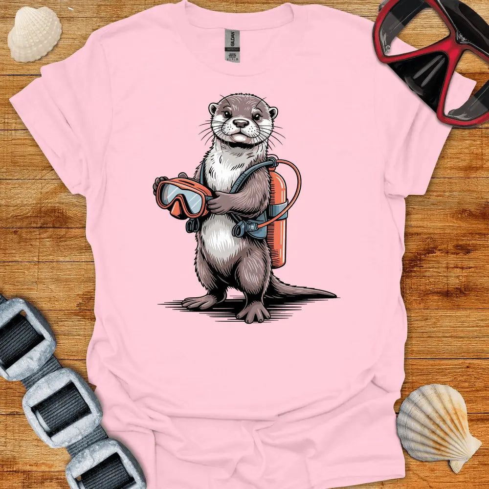 T-Shirt Light Pink / S Otter Diver T-Shirt