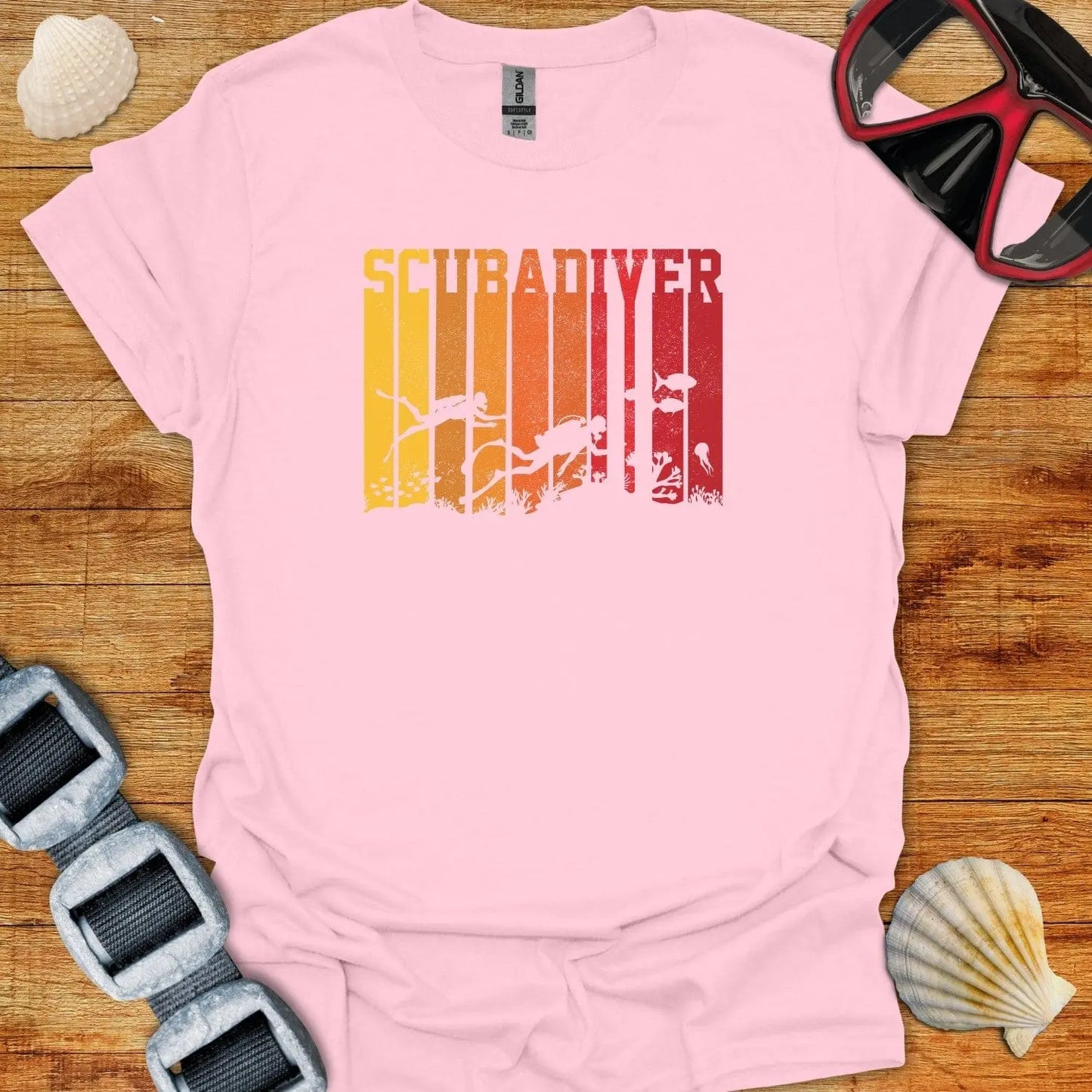 T-Shirt Light Pink / S Scuba Diver