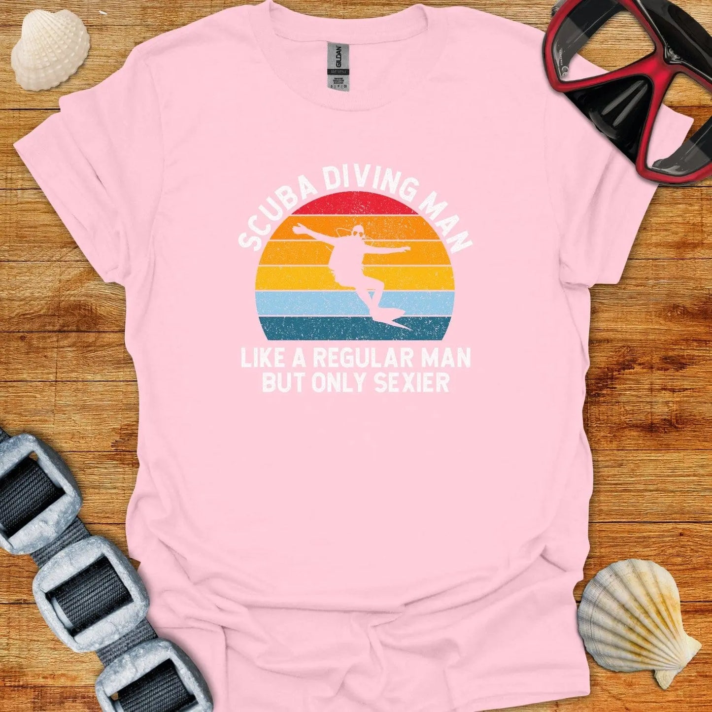 T-Shirt Light Pink / S Scuba Diving Man