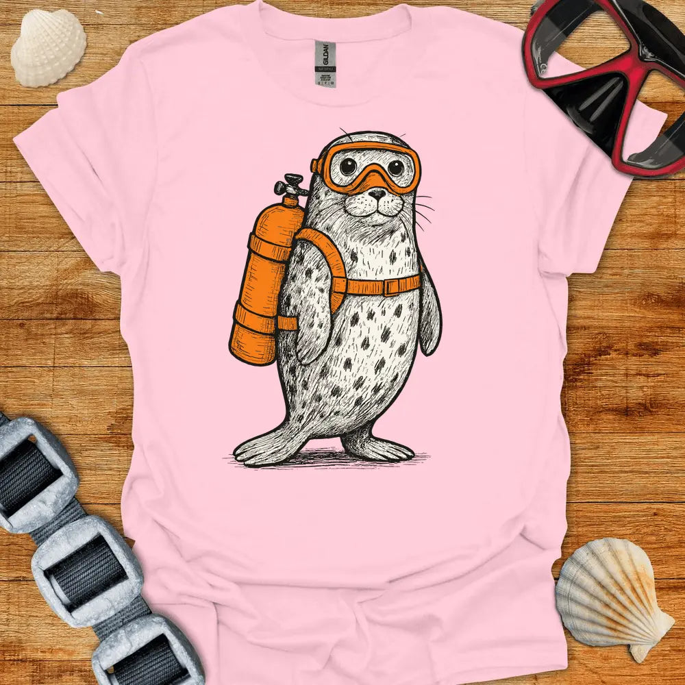T-Shirt Light Pink / S Scuba Seal T-Shirt