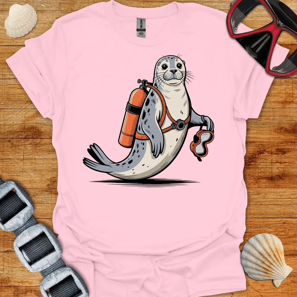 T-Shirt Light Pink / S Seal Diver T-Shirt