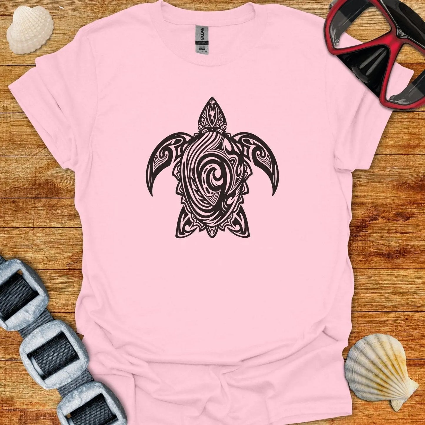 T-Shirt Light Pink / S Tribal Turtle T-Shirt