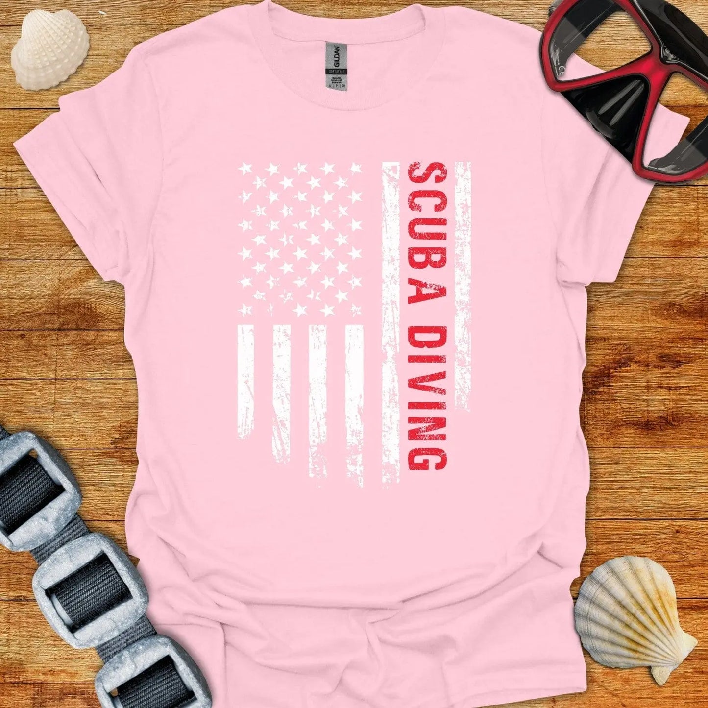 T-Shirt Light Pink / S USA Scuba Diving