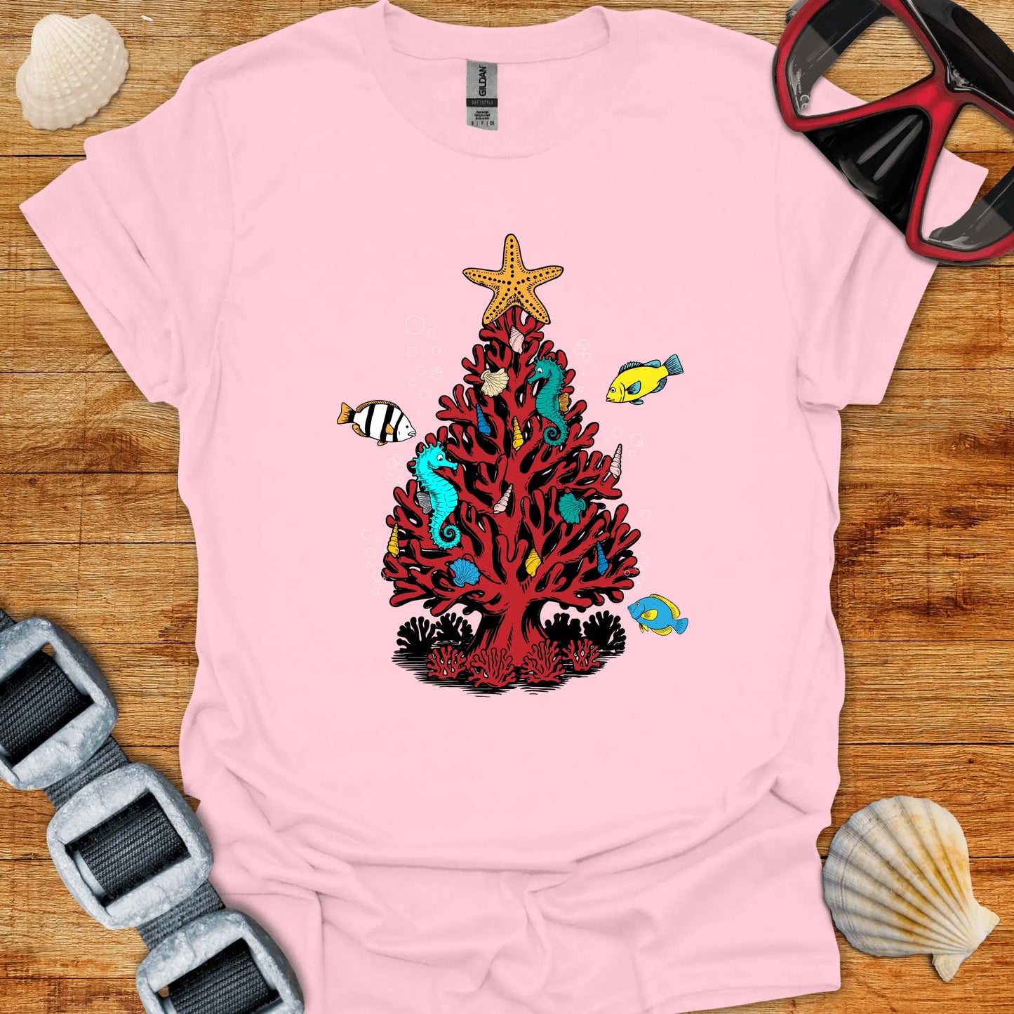 T-Shirt Light Pink / S Xmas Dive Tree T-Shirt
