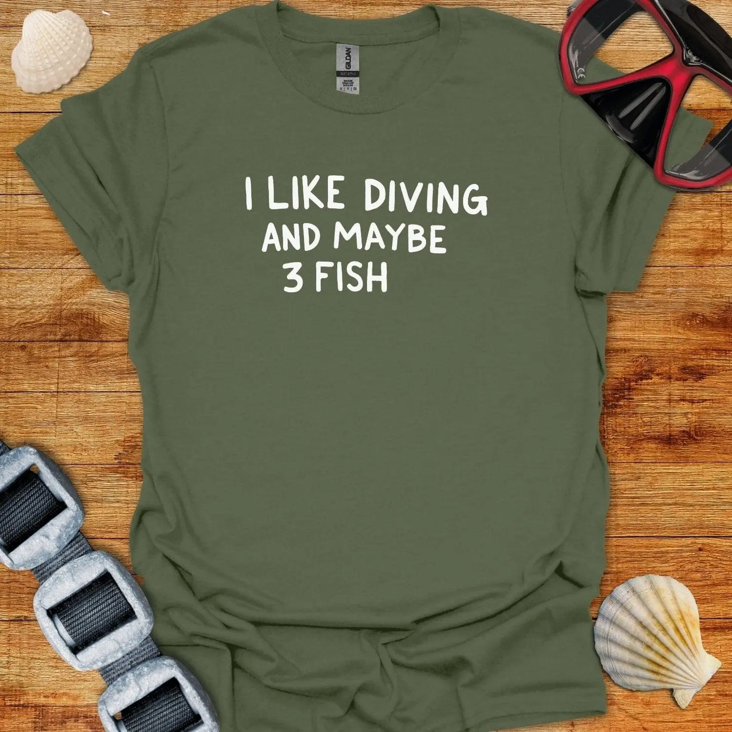 T-Shirt Military Green / S 3 Fish T-Shirt