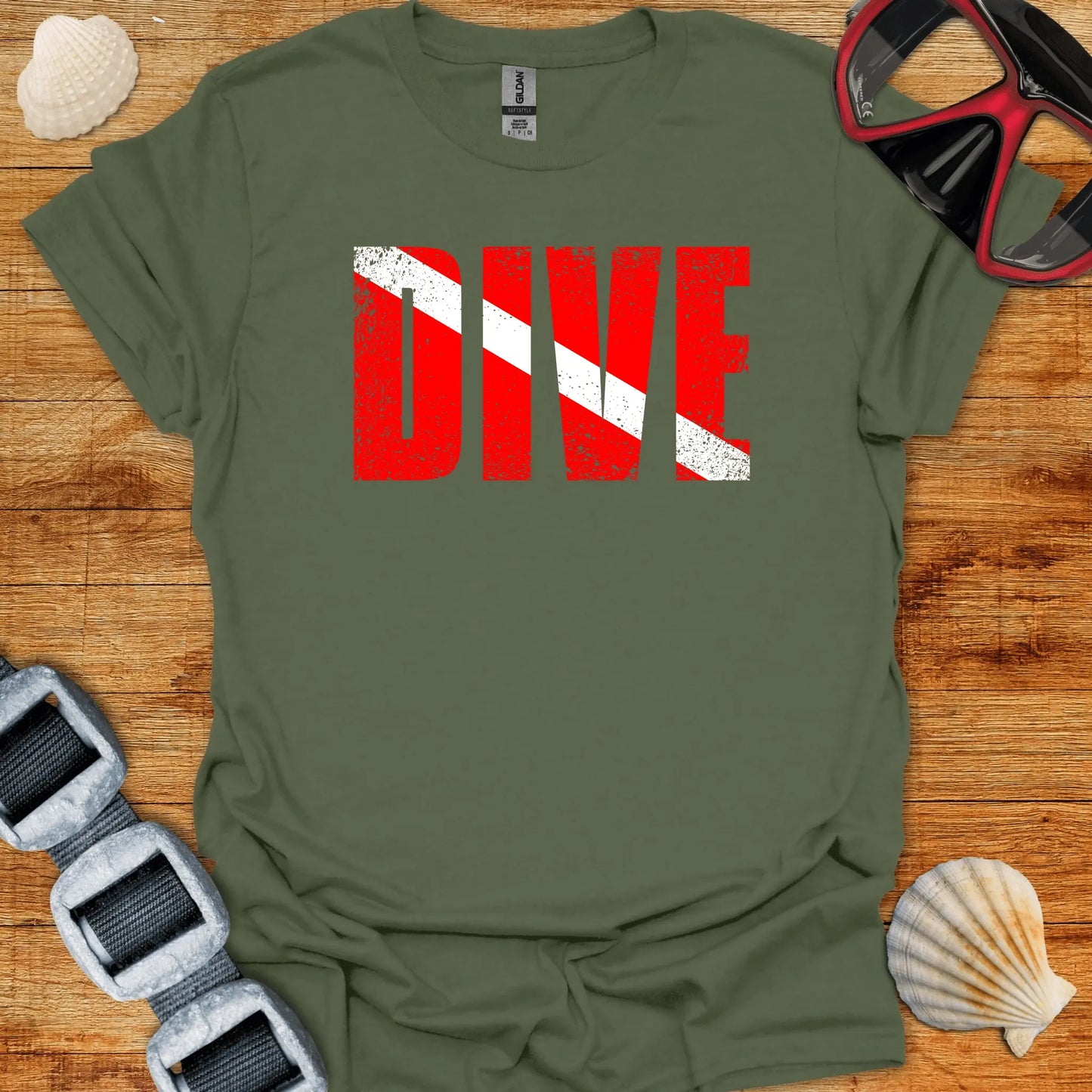 T-Shirt Military Green / S Bold Dive T-Shirt