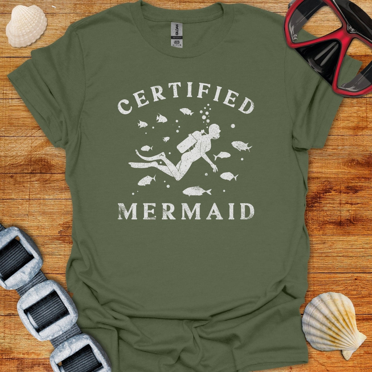 T-Shirt Military Green / S Ceritfied Mermaid - T Shirt