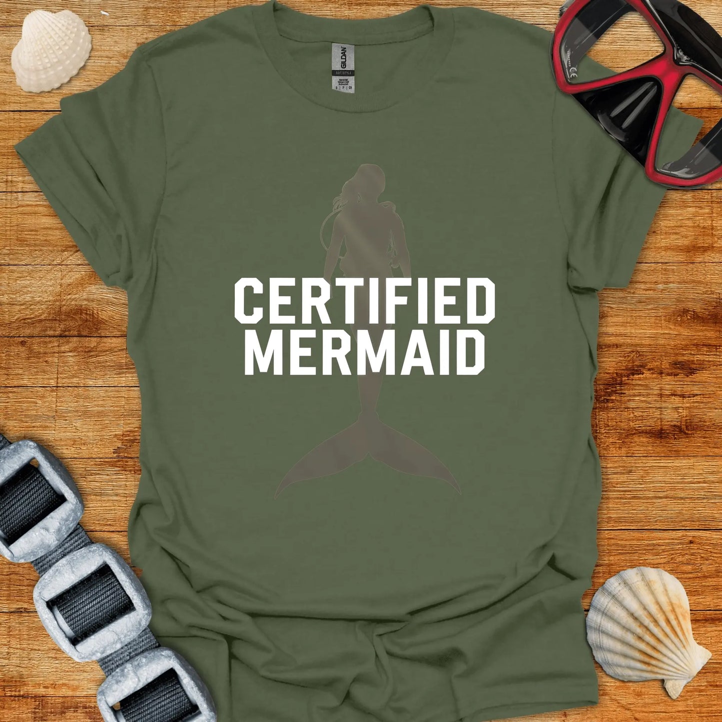 T-Shirt Military Green / S Certified Mermaid T-Shirt D