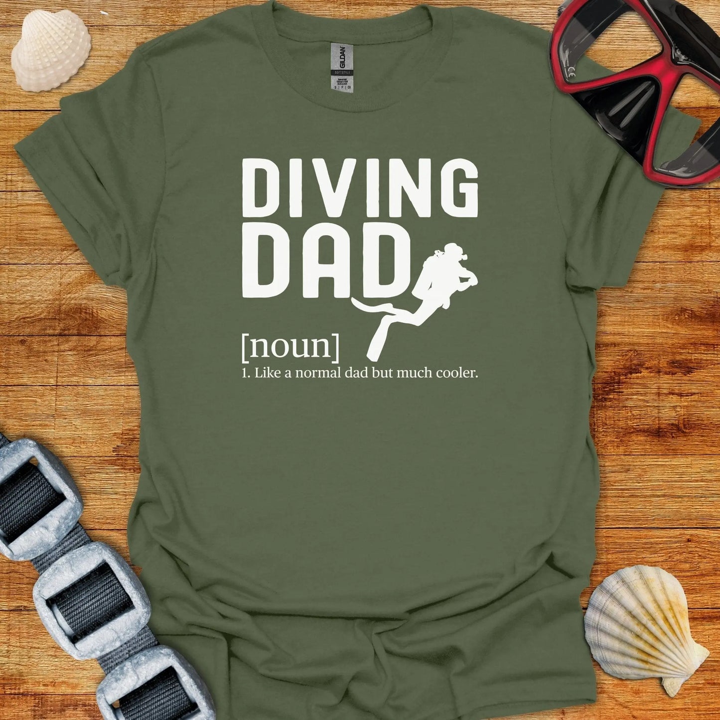 T-Shirt Military Green / S Cool Diving Dad T-Shirt