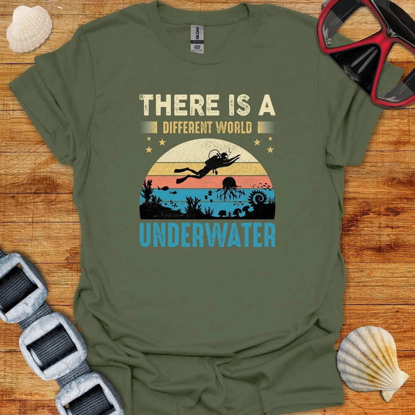T-Shirt Military Green / S Different World Underwater