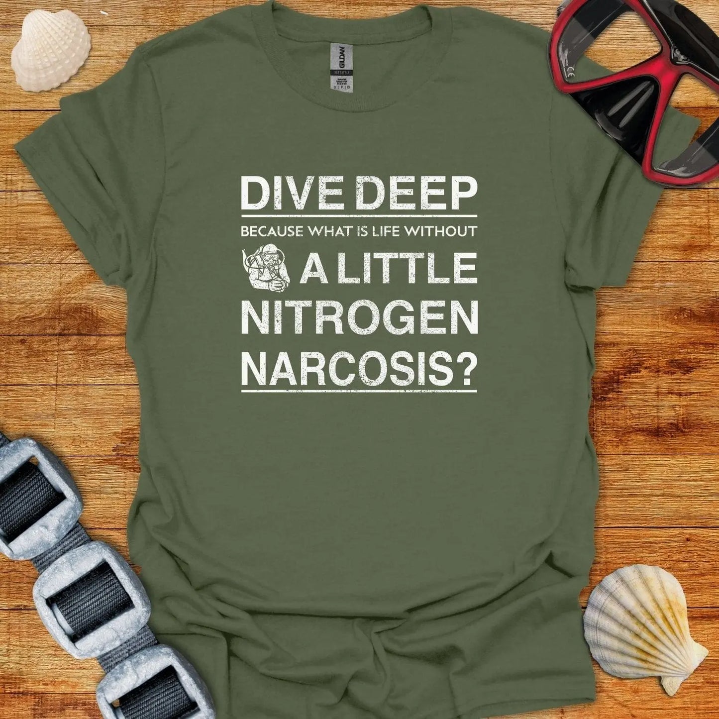 T-Shirt Military Green / S Dive Deep