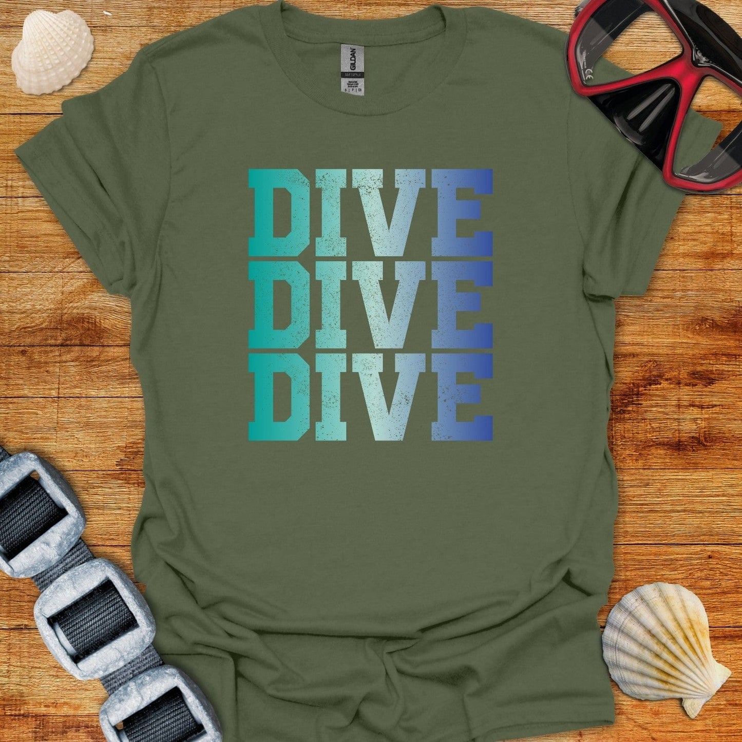 T-Shirt Military Green / S Dive Dive Dive