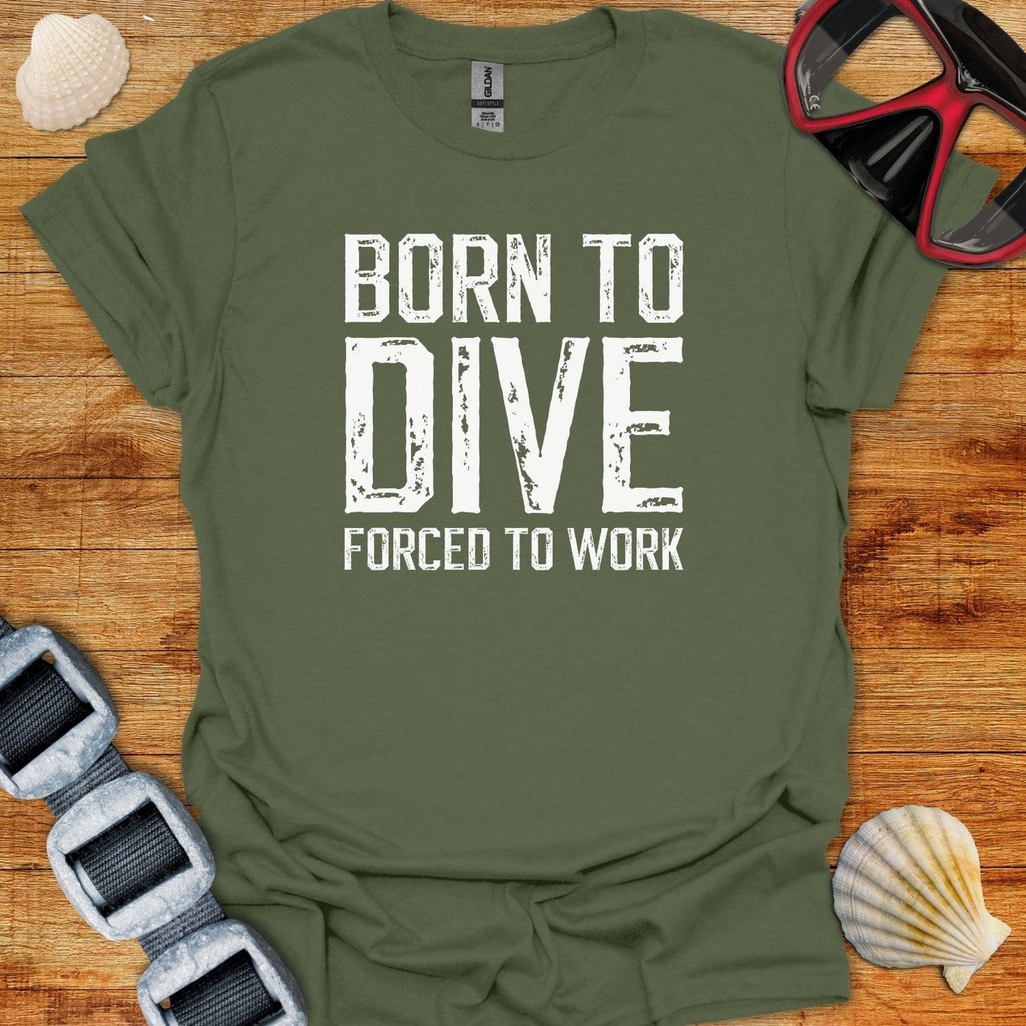 T-Shirt Military Green / S Dive Forced To Work