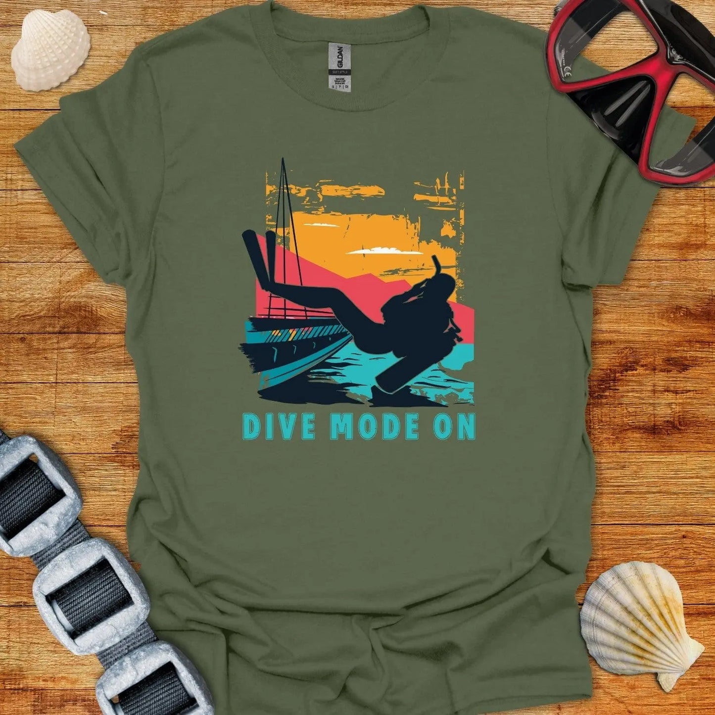 T-Shirt Military Green / S Dive Mode On