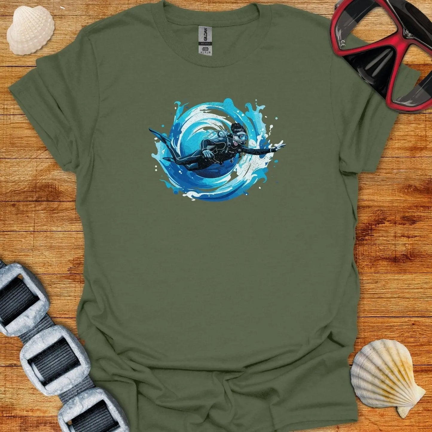 T-Shirt Military Green / S Diver Vortex