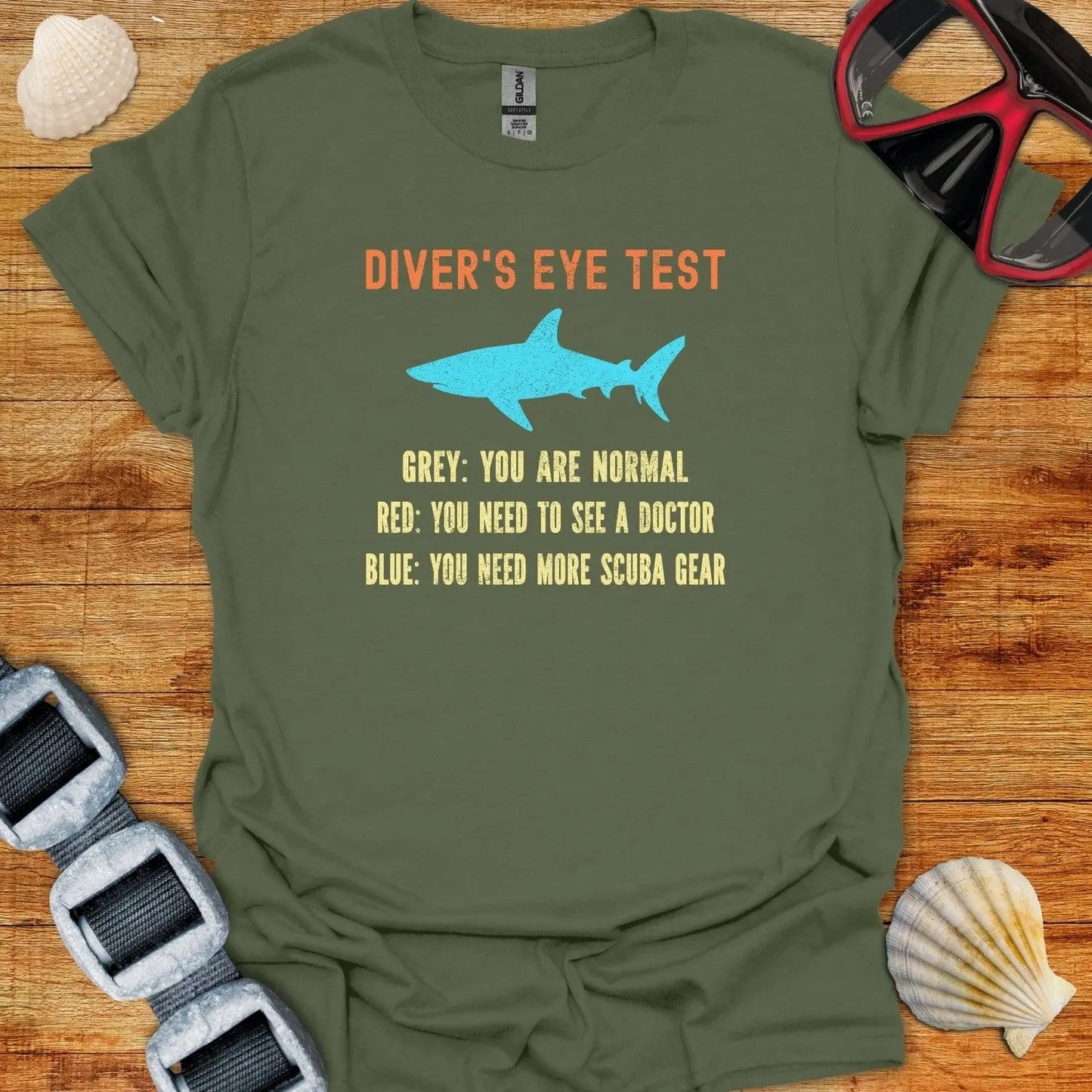 T-Shirt Military Green / S Divers Eye Test