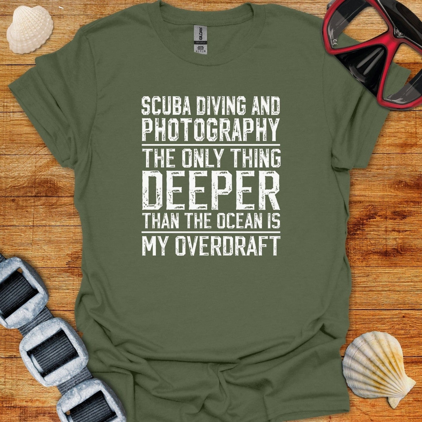 T-Shirt Military Green / S Diving and Photography Over Draft