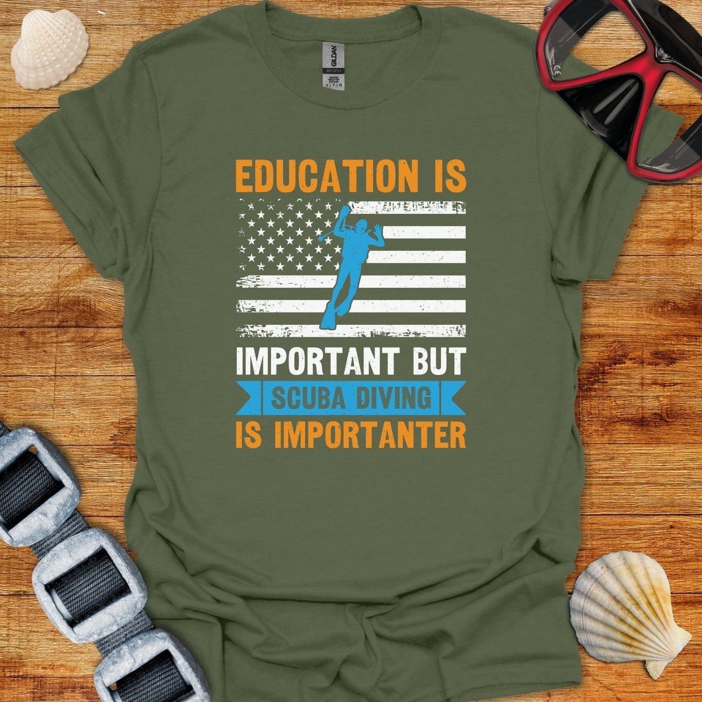 T-Shirt Military Green / S Diving Is Importanter!