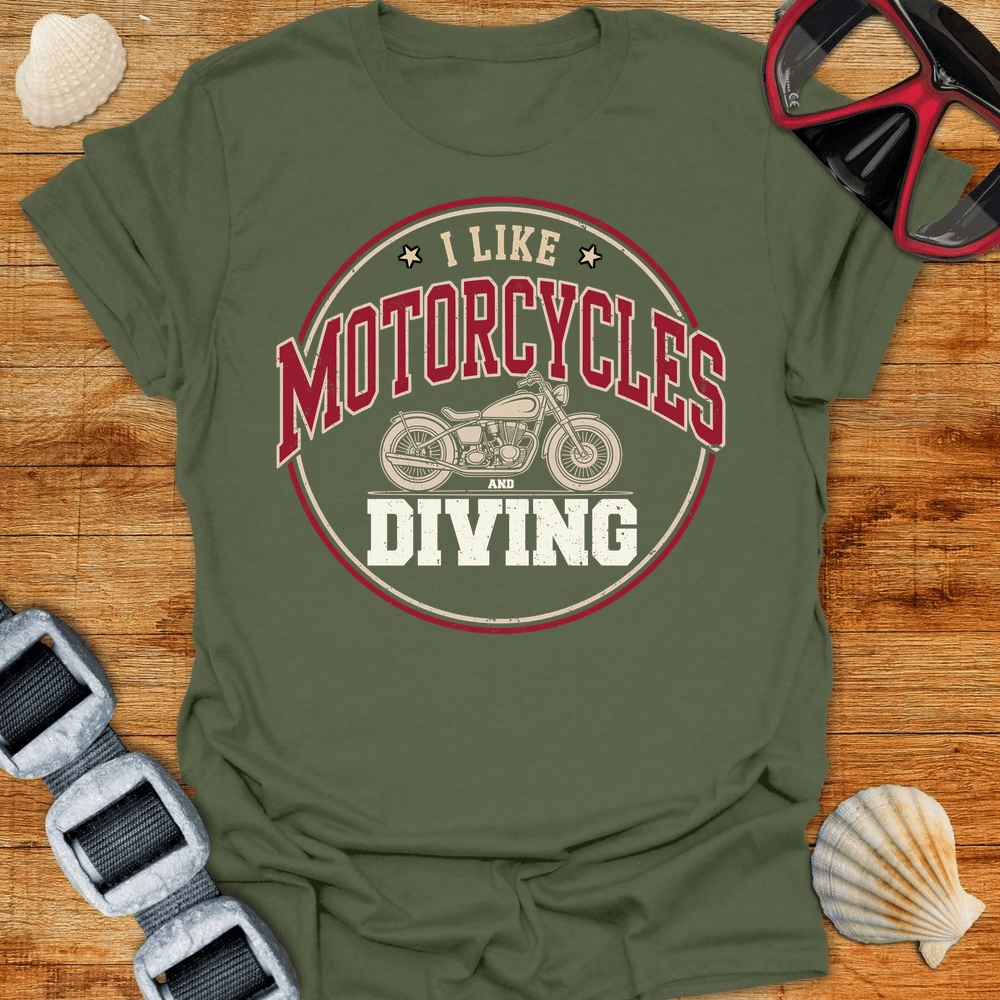T-Shirt Military Green / S Diving & Motorcycles T-Shirt