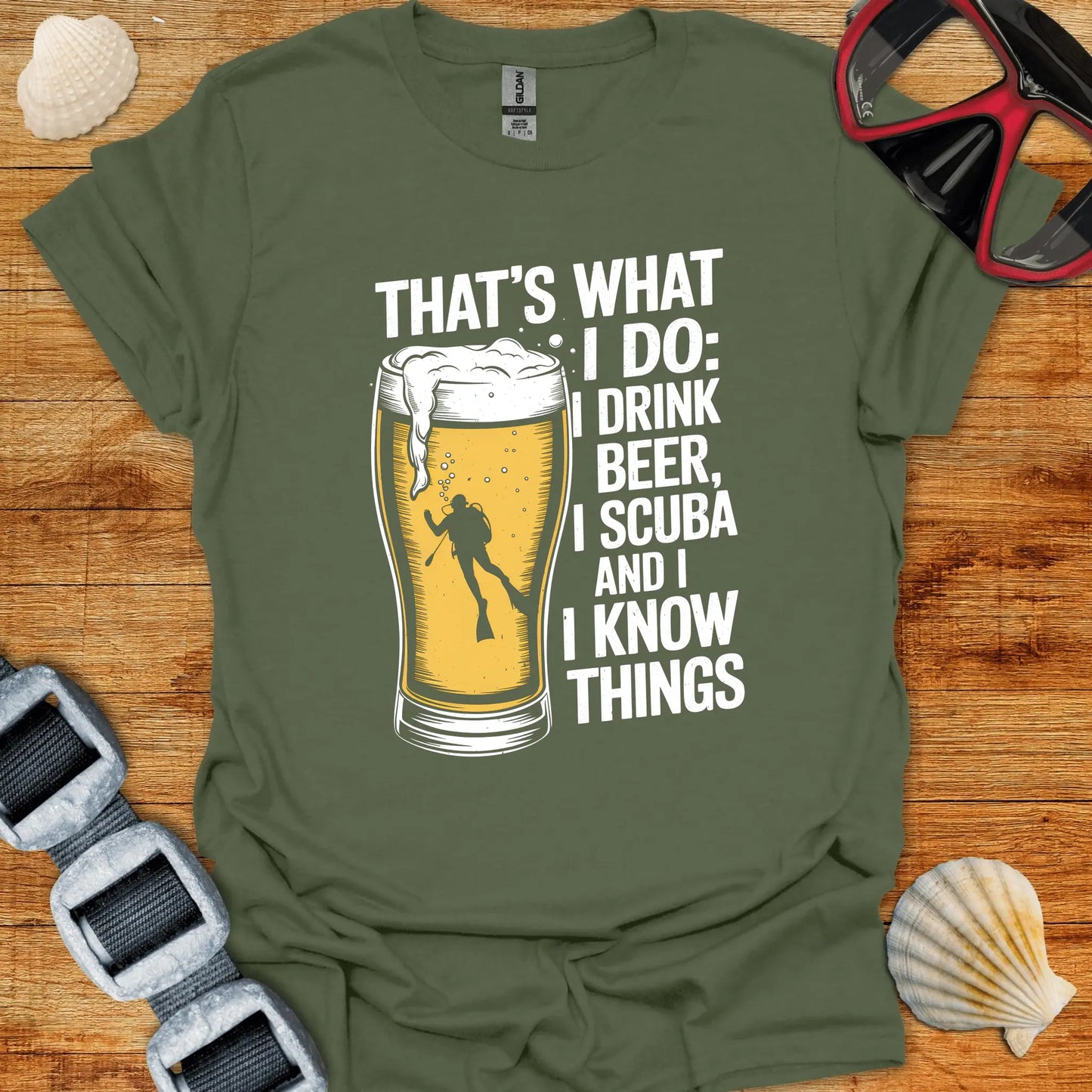 T-Shirt Military Green / S Do Beer & Dive T-Shirt