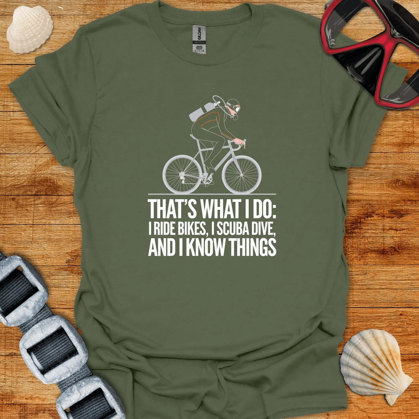 T-Shirt Military Green / S Do Bikes & Diving T-Shirt