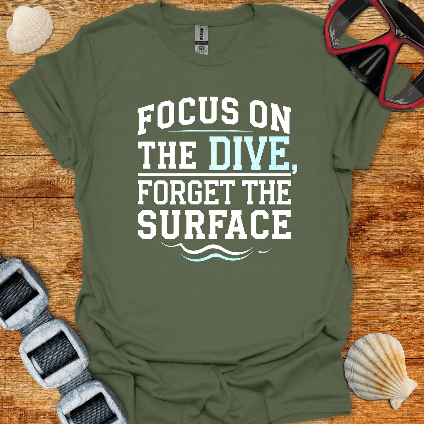 T-Shirt Military Green / S Focus On The Dive
