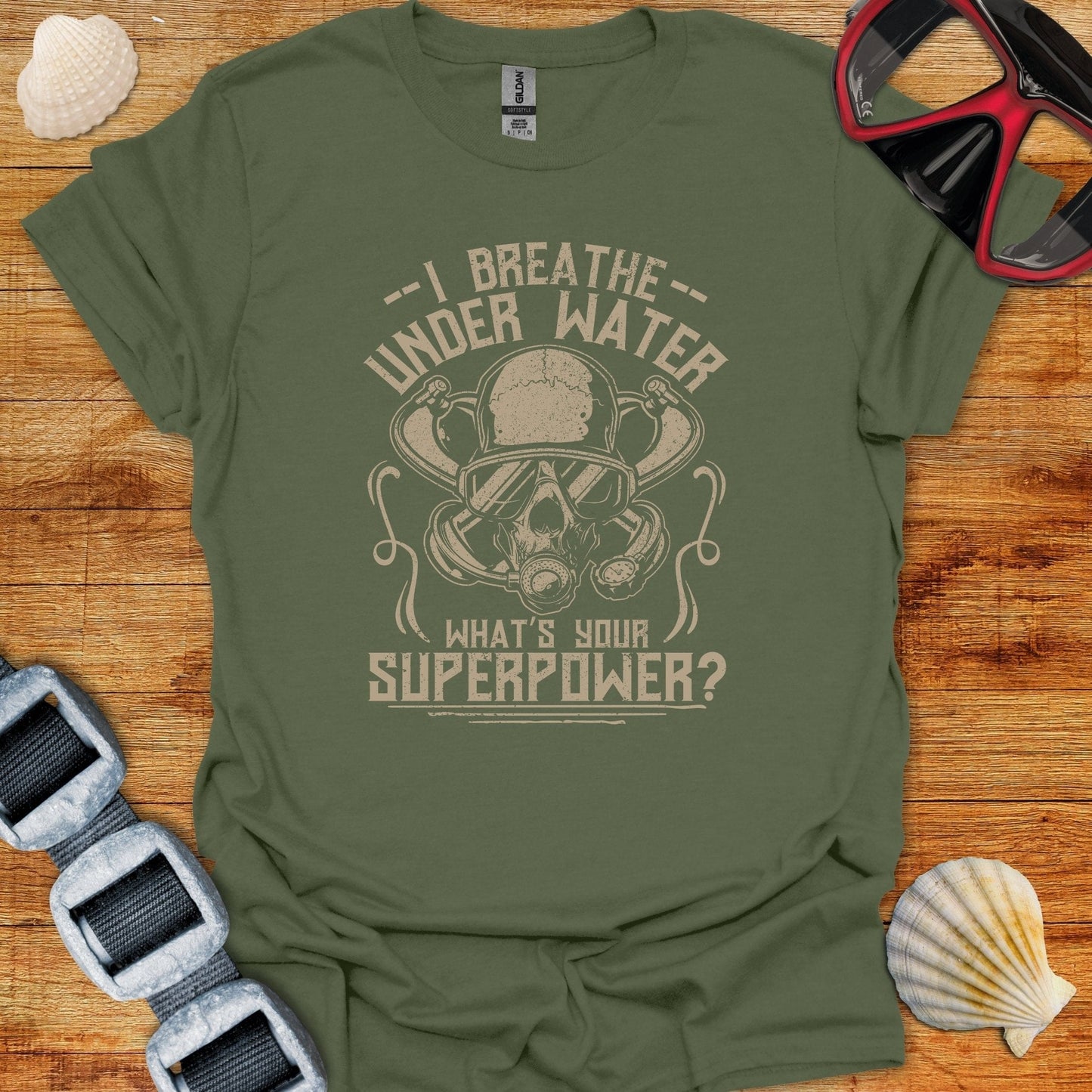 T-Shirt Military Green / S I Breath Underwater T-Shirt