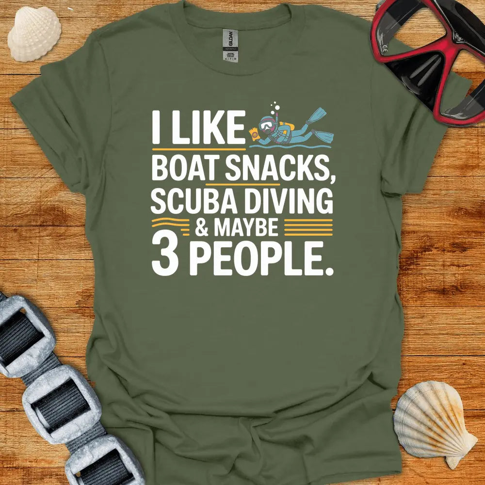 T-Shirt Military Green / S I Like Boat Snacks T-Shirt