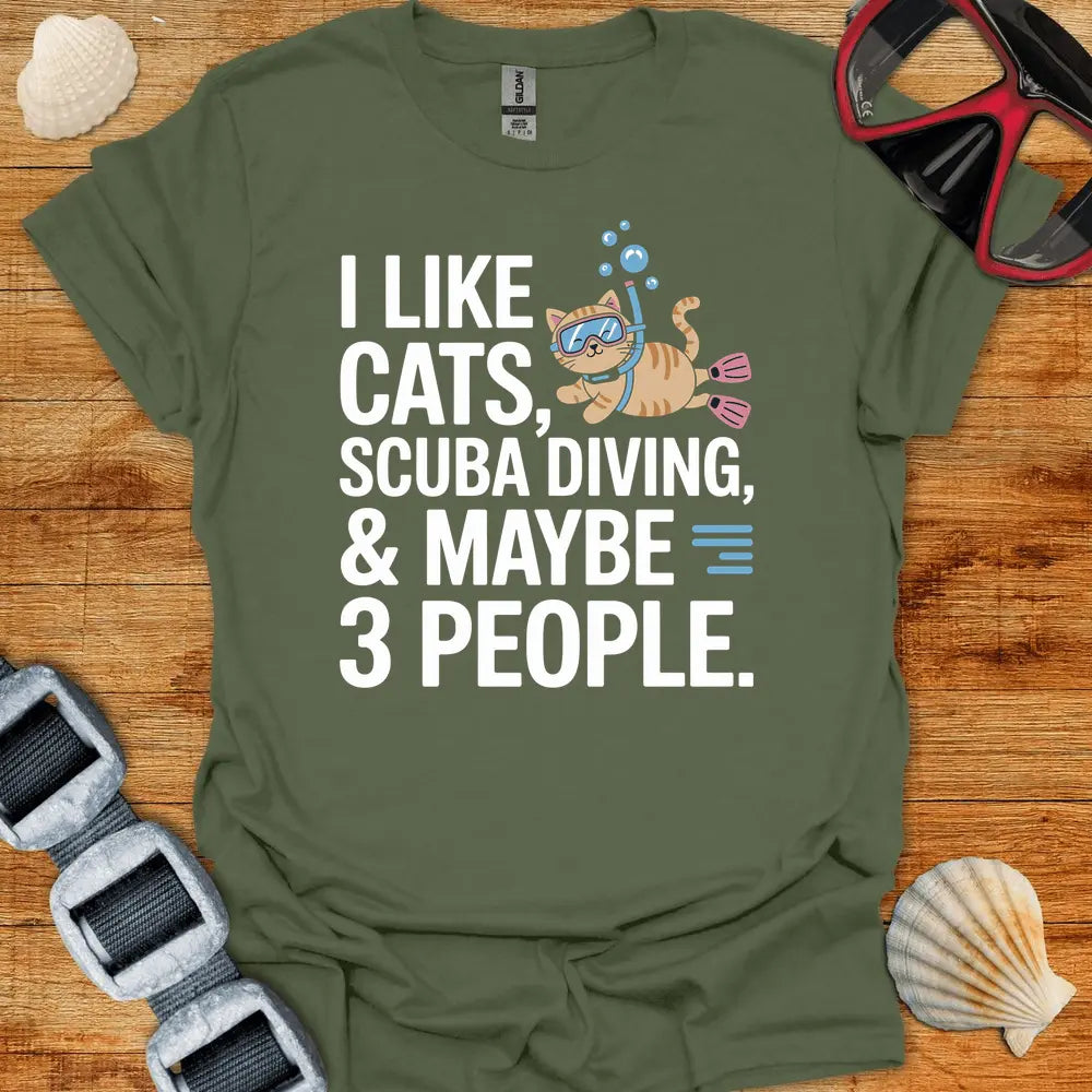 T-Shirt Military Green / S I Like Cats T-Shirt