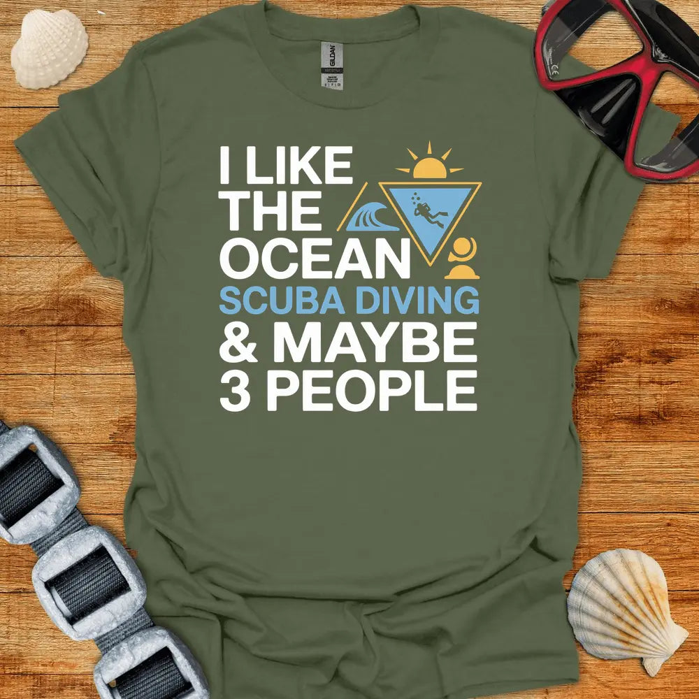 T-Shirt Military Green / S I Like The Ocean T-Shirt
