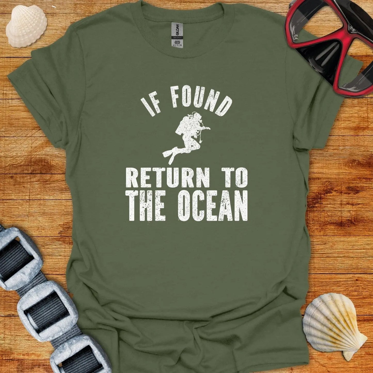 T-Shirt Military Green / S If Found Return To The Ocean