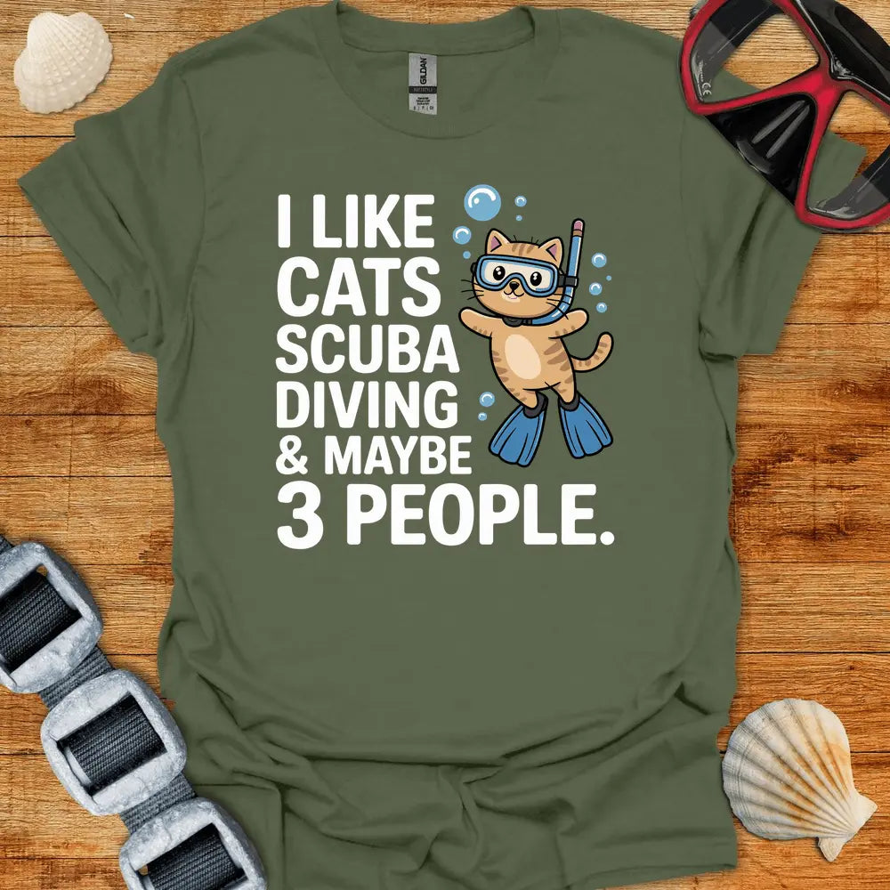 T-Shirt Military Green / S Like Cats T-Shirt