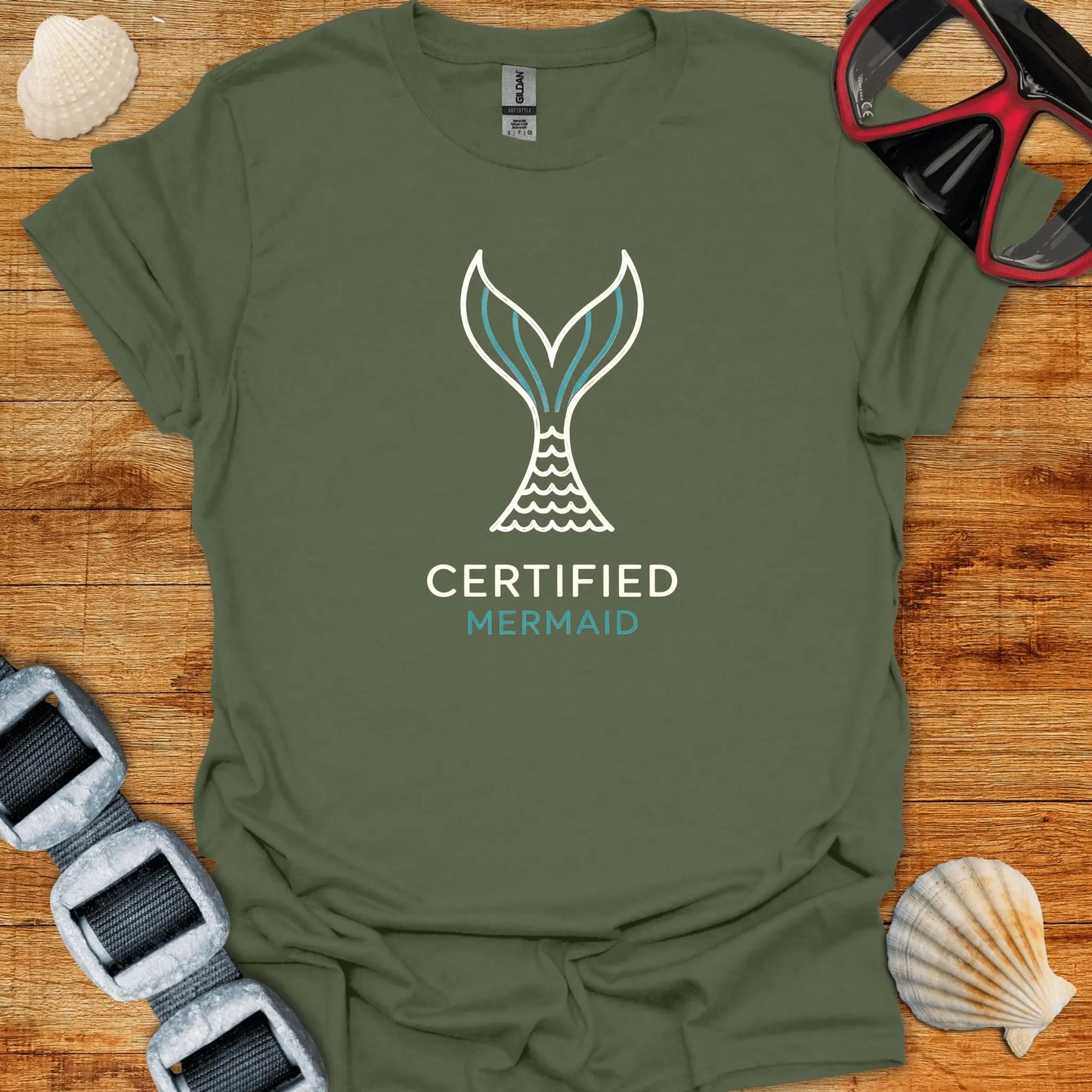 T-Shirt Military Green / S Mermaid Certified T-Shirt