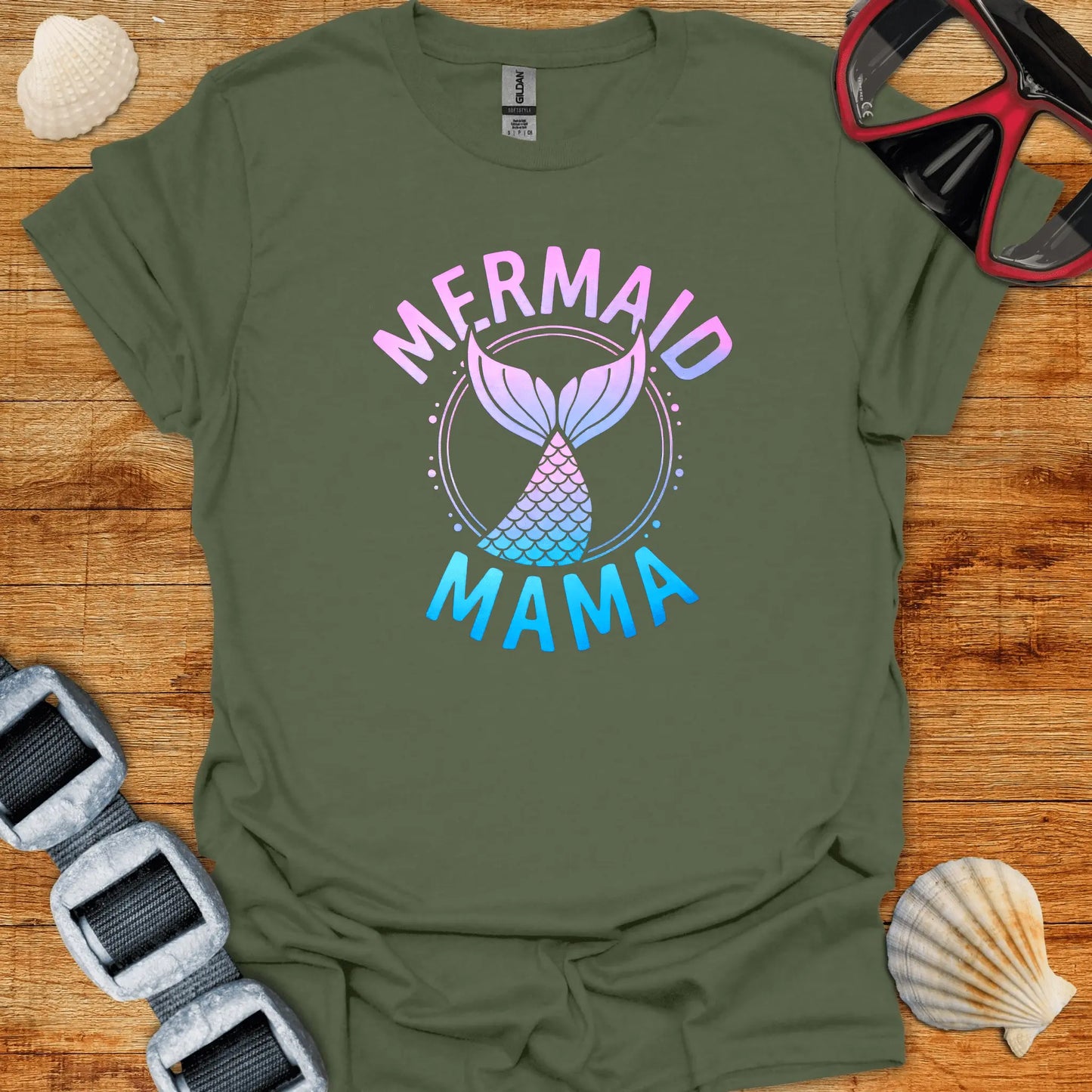 T-Shirt Military Green / S Mermaid Mama T-Shirt