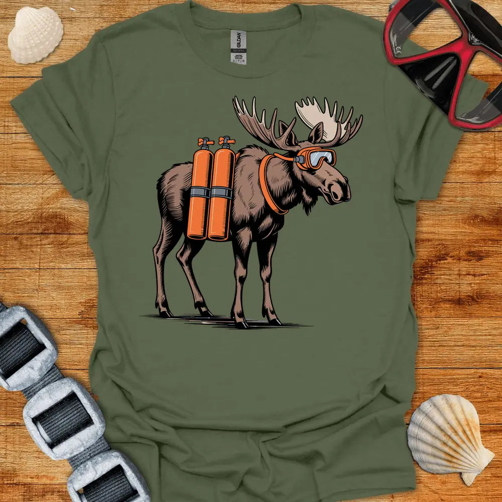 T-Shirt Military Green / S Moose Diver T-Shirt