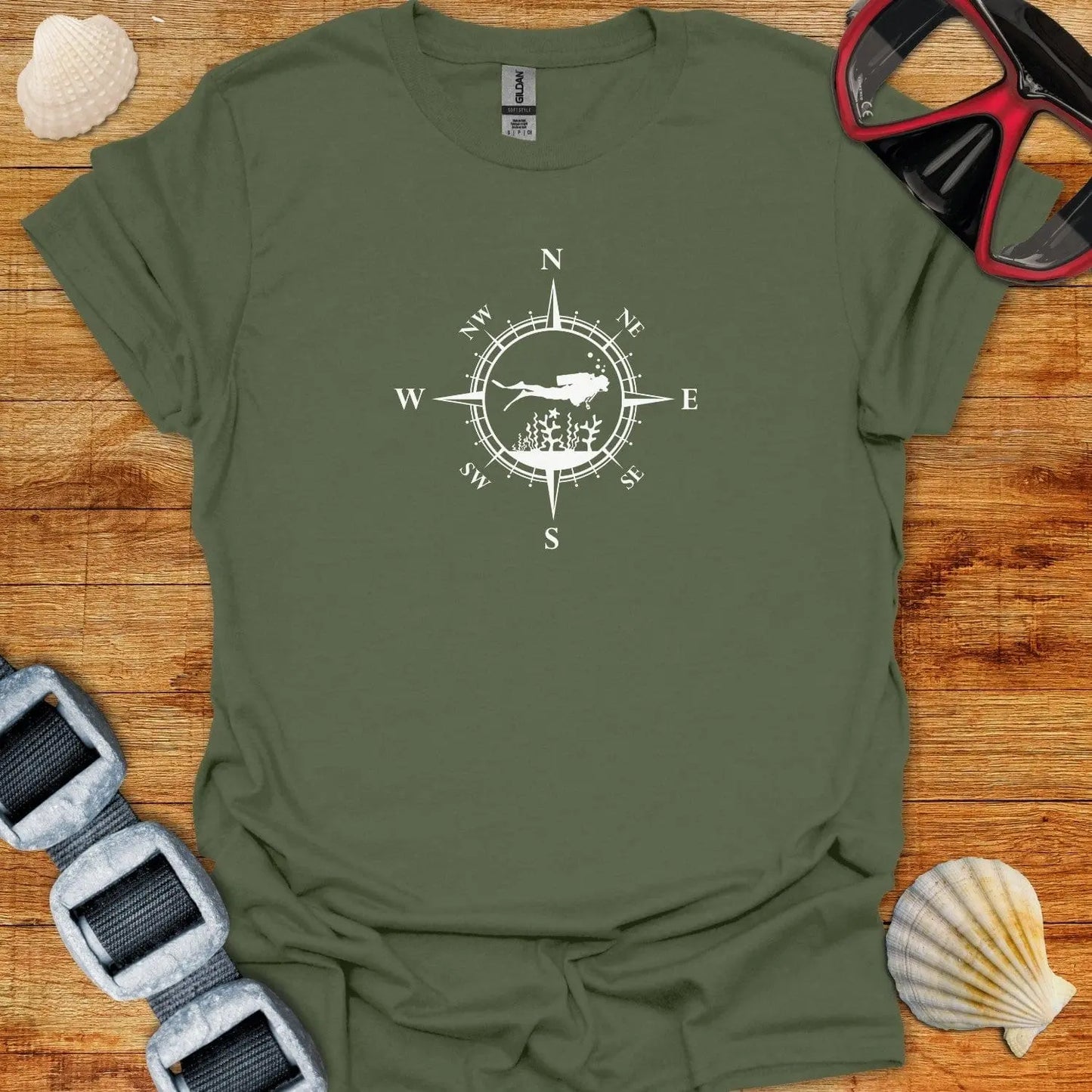 T-Shirt Military Green / S Navigate Black