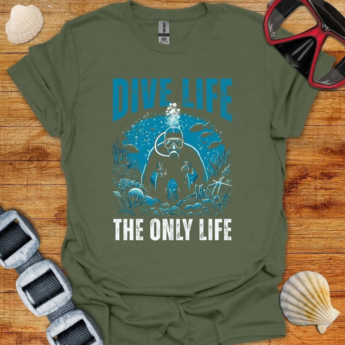 T-Shirt Military Green / S Only Dive Life T-Shirt