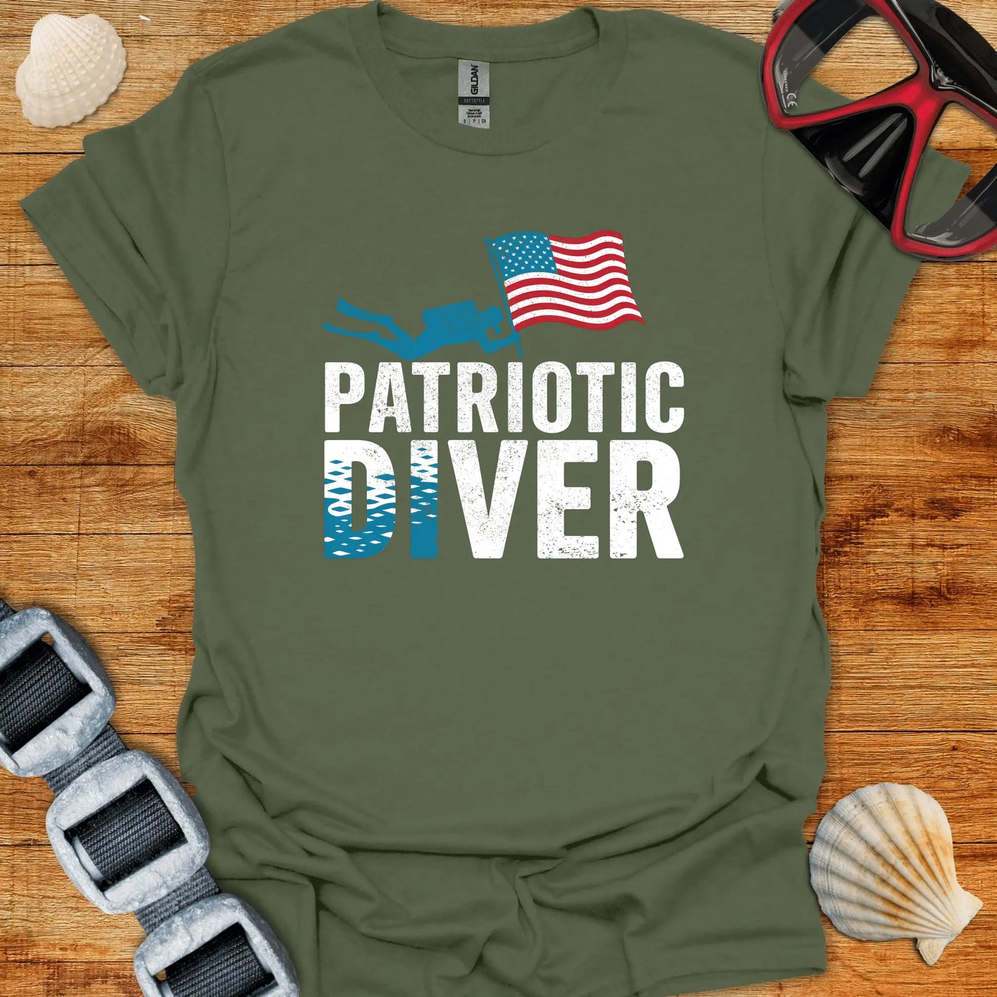 T-Shirt Military Green / S Patriotic Diver T-Shirt