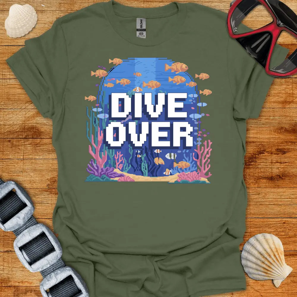 T-Shirt Military Green / S Retro Dive Over T-Shirt