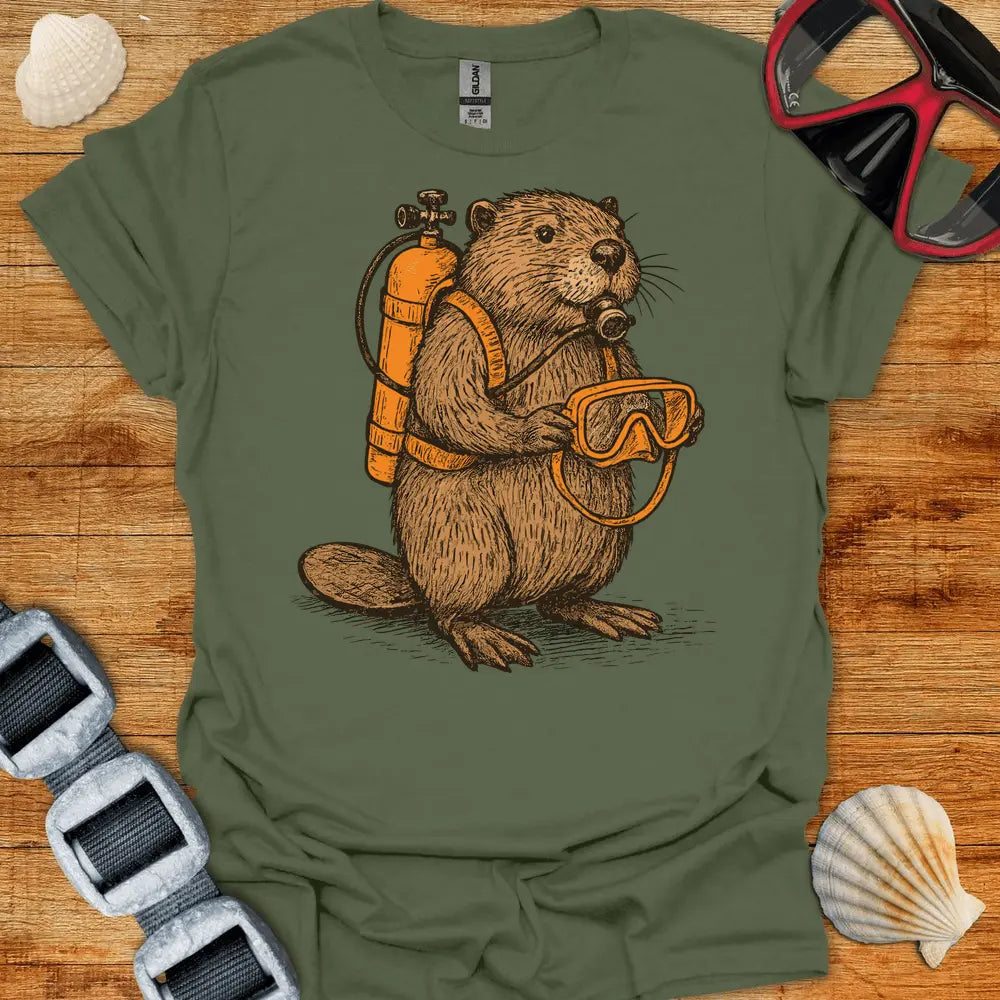 T-Shirt Military Green / S Scuba Beaver T-Shirt