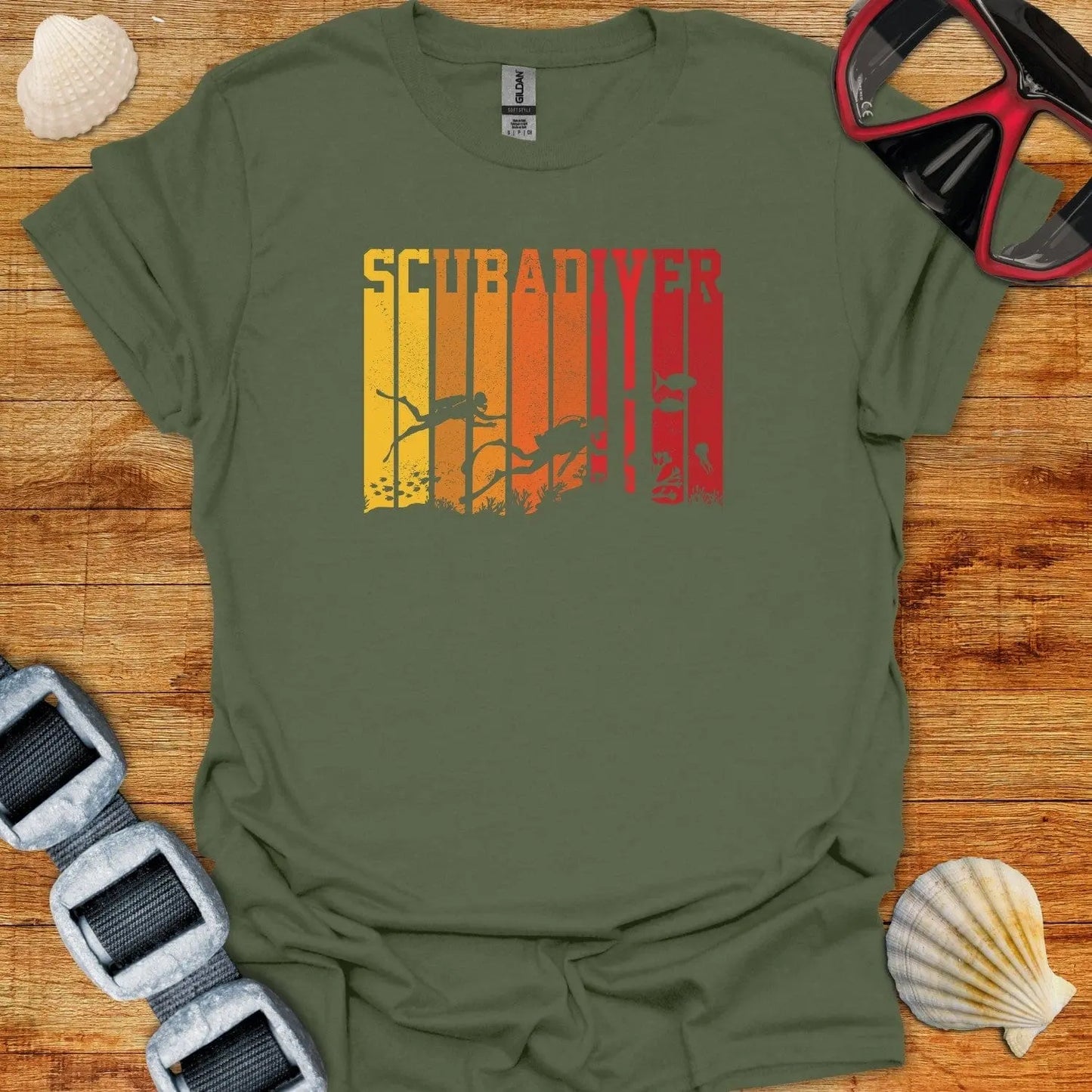 T-Shirt Military Green / S Scuba Diver